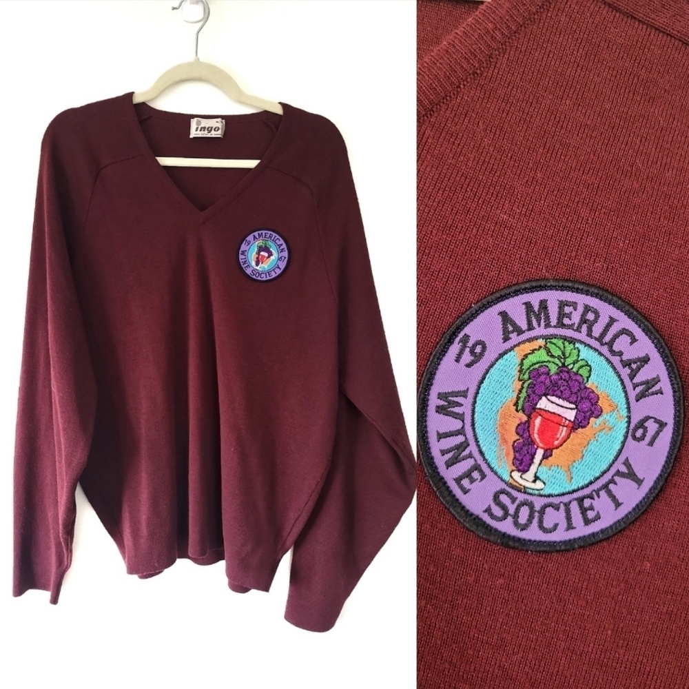 Vintage Marron 1967 Wine Society Sweater
